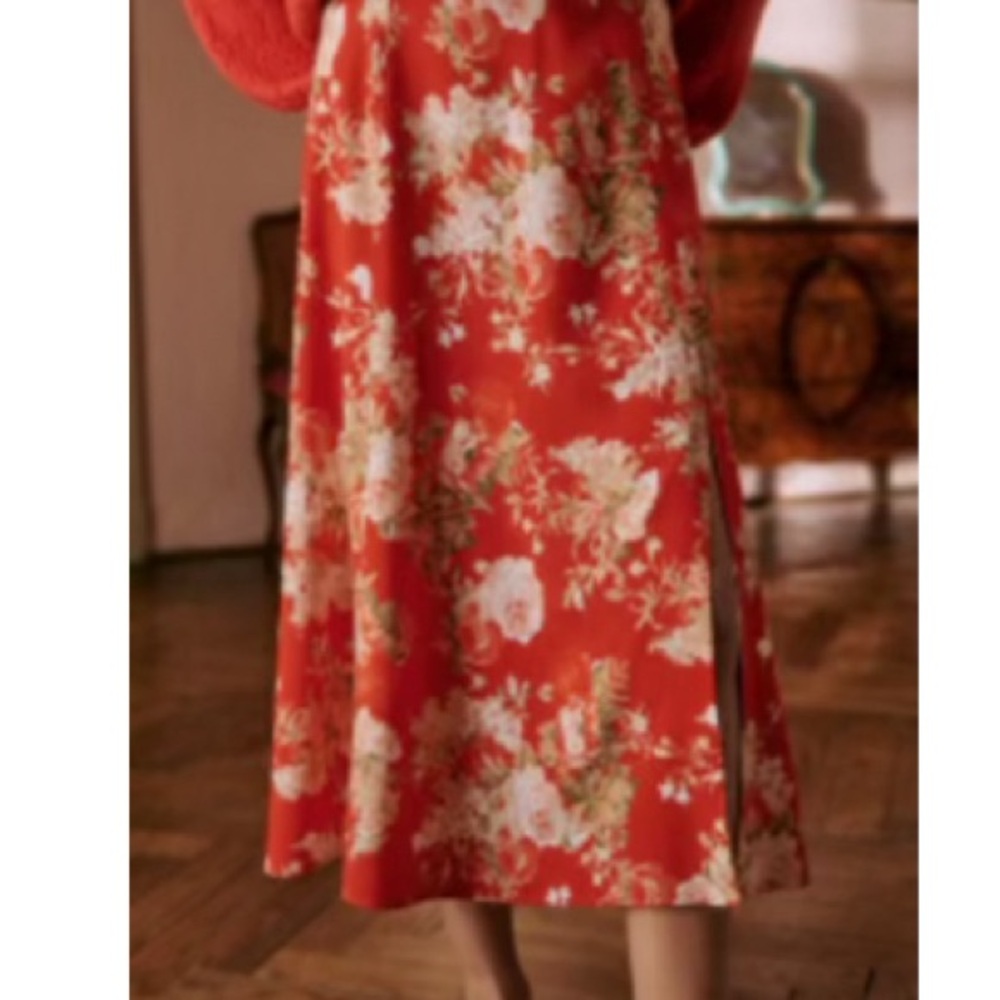 Sézane Tabata red floral Skirt